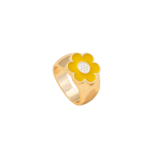 Orange Flower Power Ring.
