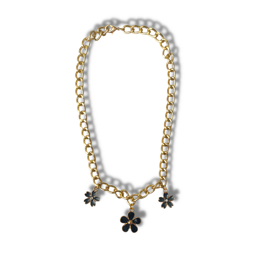 Black Daisy Necklace